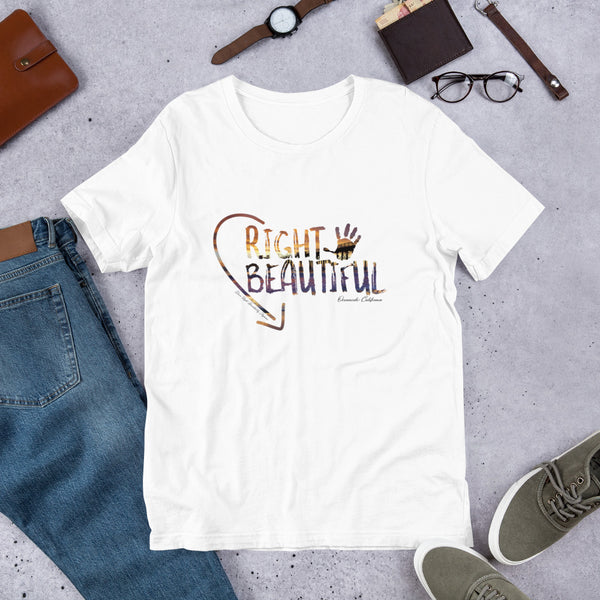 Down Right Beautiful White Unisex Tee  (Oceanside, CA)